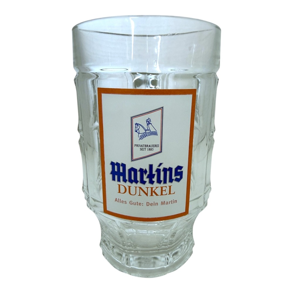 Martins Dunkel Privatbrauerei Seit 1883 German Beer Mug 0.5L Dimpled Glass Stein